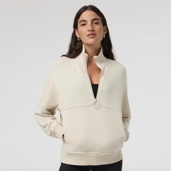 NWOT Vuori Sedona Half Zip Sweatshirt in bone - Picture 1 of 8